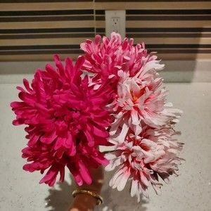 Ikea Faux Flowers 6 Pink Mums Botanical Boho Home Decor Work Feminine Nursery